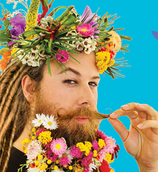 festival avec barbe en fleur